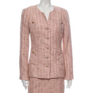 KARL LAGERFELD pink tweed suit jacket